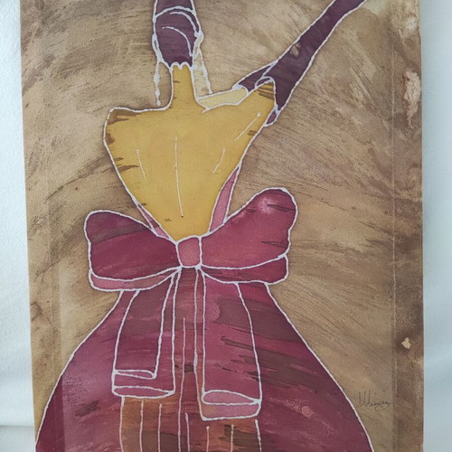 Batik artworks like new, set of two on canvas 30x40 cm