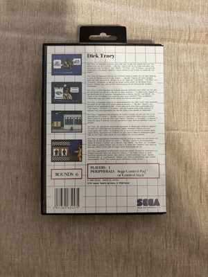 Dick Tracy SEGA Master System complete game