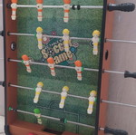 Table football used, missing ball, functional