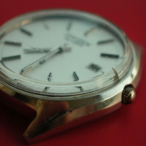 Citizen Quartz vintage watch used, silver, for repair or parts