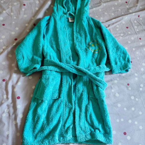 Palamaiki children's bathrobe used, blue, size 2/4, cotton terry
