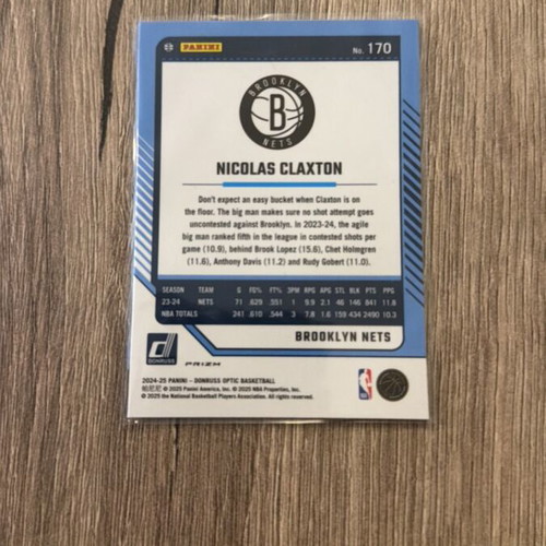 Nicolas Claxton Pink Prism BKN Card like new
