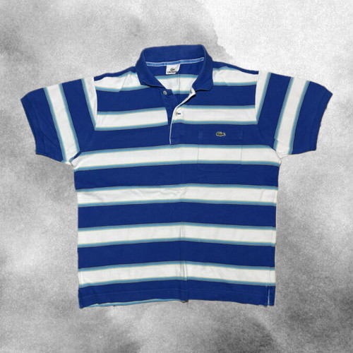 Lacoste Striped Polo Shirt Like New, Blue and White