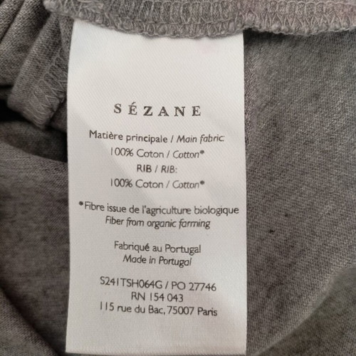 Sezane women's t-shirt like new, gray, size XS