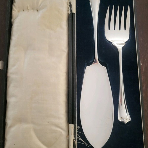 Antique silver plate serving set used Atkin Brothers Sheffield