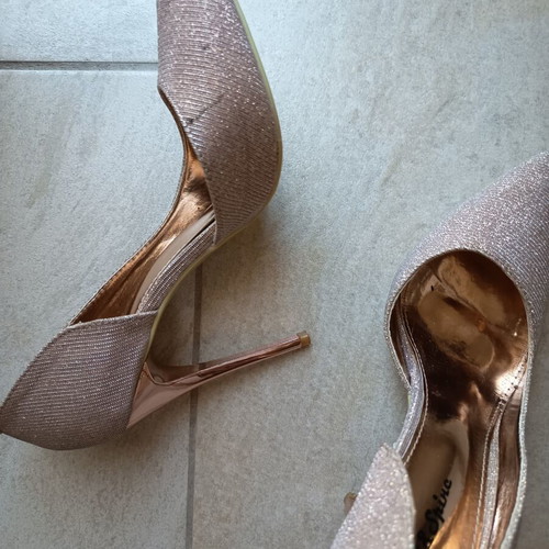 Pink gold high heels