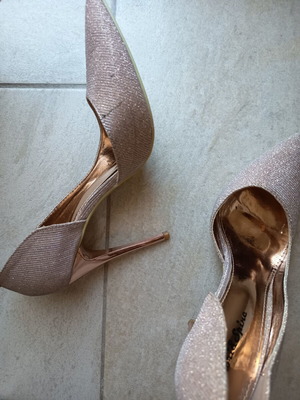 Pink gold high heels