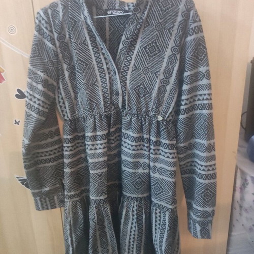 Mini dress grey printed used, slim fit
