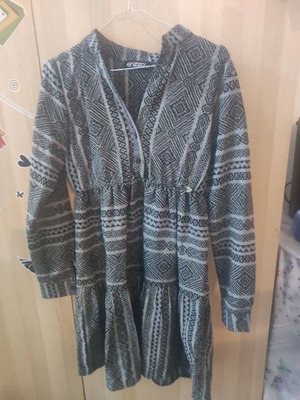 Mini dress grey printed used, slim fit