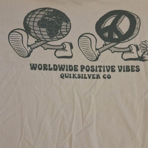 Quiksilver T-shirt like new, white with green print, size S
