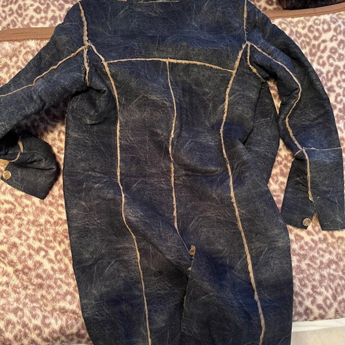 Women's coat used Anel blue and brown, size S