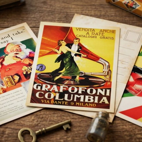 Vintage collection of 32 promotional postcards 10x14cm