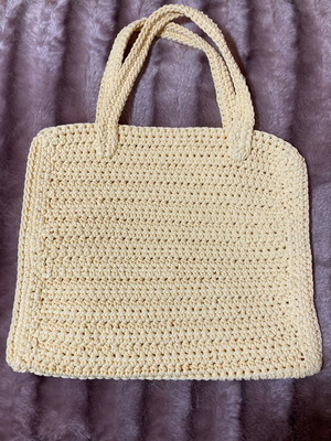 Handmade knitted beige bag made to order