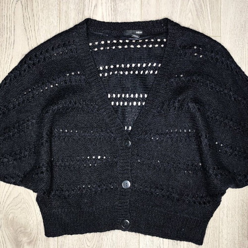 Short knitted cardigan H&M black, like new, size M