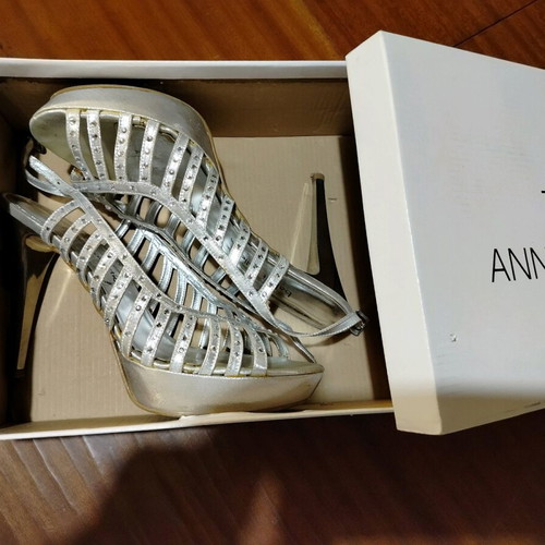 Anna Field silver sandals like new, size 40, 12 cm heel