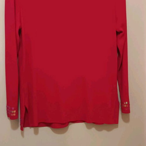 Long sleeve cardigan and short sleeve blouse red with details