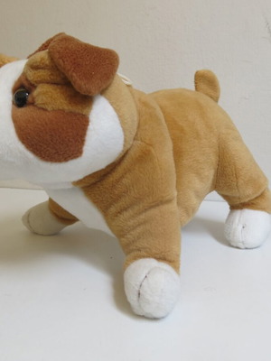 Bulldog plush puppy used with hook 30x26cm