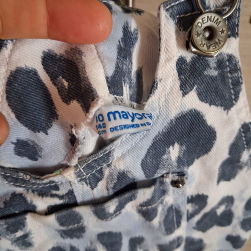 Mayoral denim dress like new, white and blue, sizes 140-146 cm