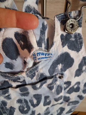 Mayoral denim dress like new, white and blue, sizes 140-146 cm