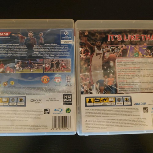 PES2009 and NBA2K8 pack for Playstation 3 used, complete with manuals