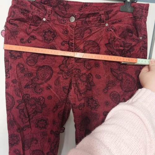 Gina Benotti corduroy pants with patterns, burgundy, size L