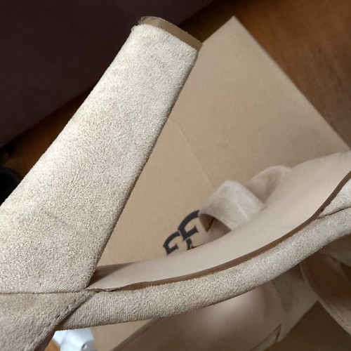 Beige suede platform pumps with thick heel size 41 used