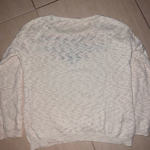 White sweater with embroidery like new, vintage style
