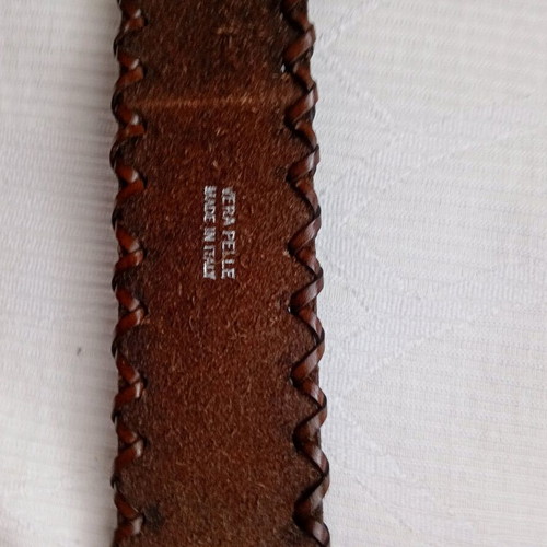 Riccardo Forconi leather belt like new, size 85 with painted flowers