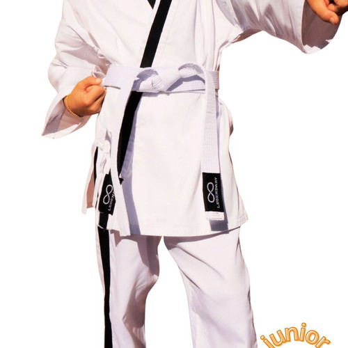 Legendary Karate Set with White Jacket and Black Stripe