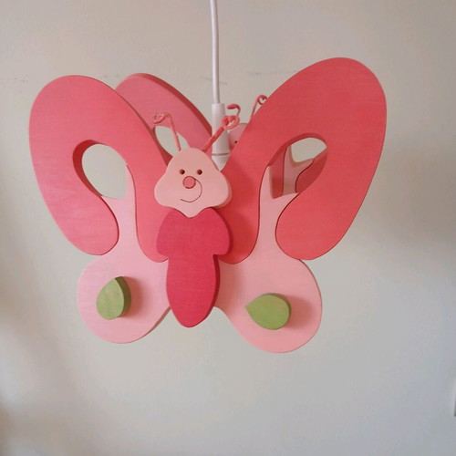 Wooden children's ceiling light with butterfly shape