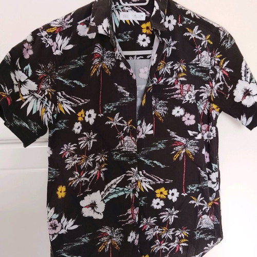 Zara Kids Summer Shirt Black with Pattern Like New