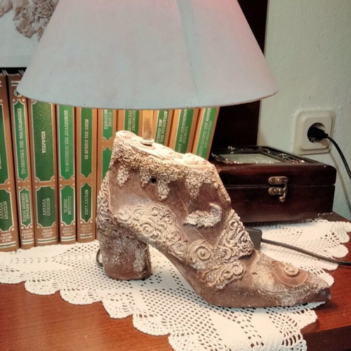 Vintage Handmade Table Lamp from Authentic Shoelast, New