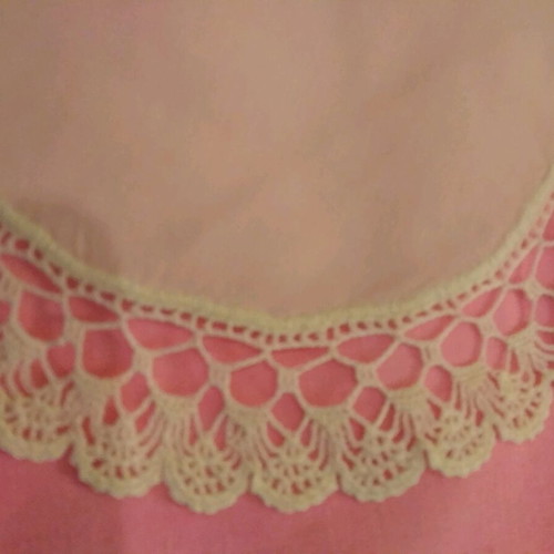 Organza coasters used with handmade lace, set of 4, 1950s