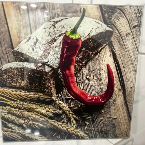 Glass painting Hot Peppers new, 20x20 cm, Glasspik Germany