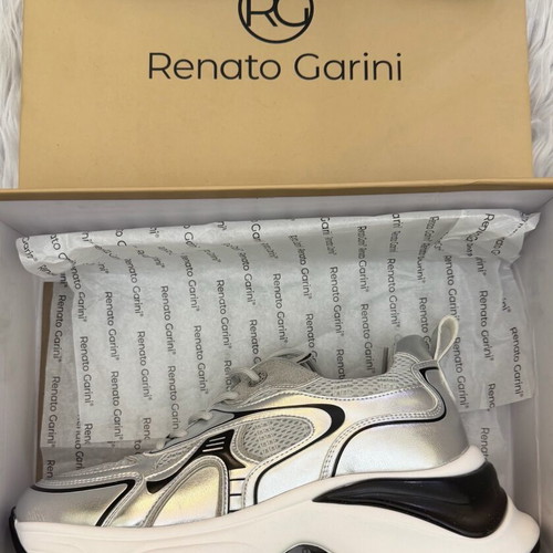 Renato Garini Women's Chunky Sneakers Silver New