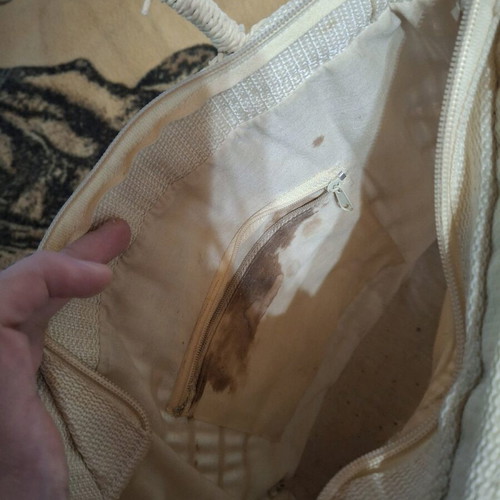 Straw bag used with stain