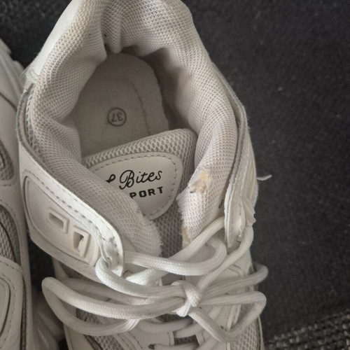 White sneakers used, athletic style