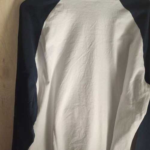 Pull & Bear JAWS long-sleeve raglan T-shirt, white and blue, sizes M-L-XL