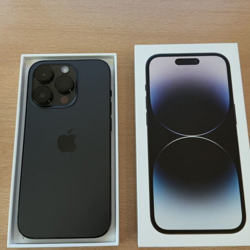 Apple iPhone 14 Pro 256GB Space Black like new, e-sim only, 7 new cases