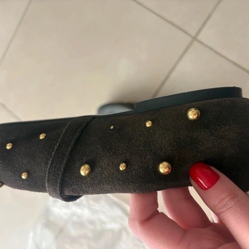 Zara ballerinas like new, brown leather with studs