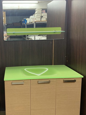 Adamidis bathroom cabinet 90cm with glass sink and mirror new