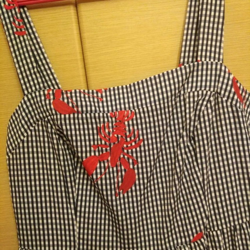Summer dress with lobster print, like new, sizes XL and XXL