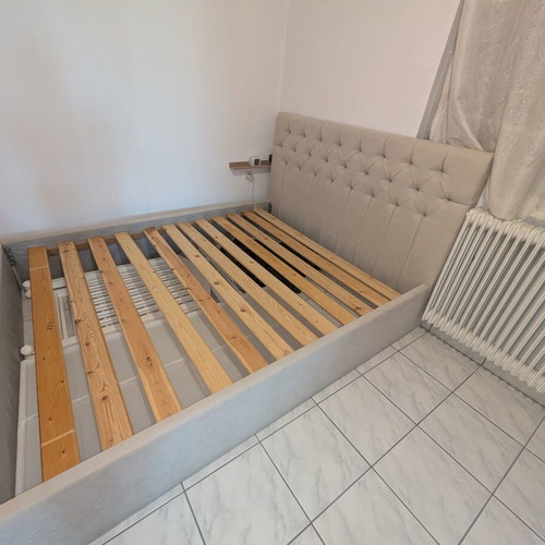Double Bed 1.60x2 with mattress and LED lighting, like new