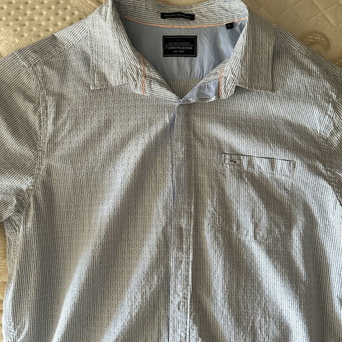 Funky Buddha shirt like new, size L, white and blue