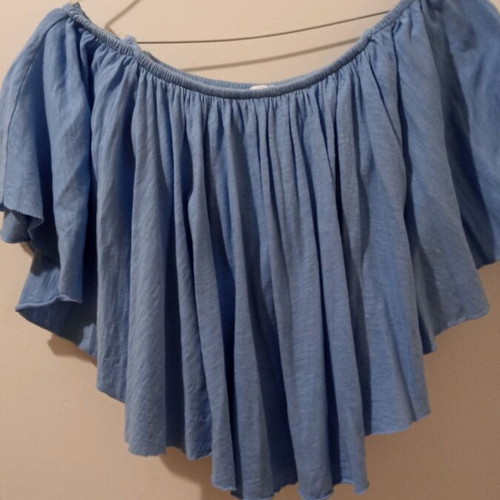 Crop shirt blue like new with built-in bustier