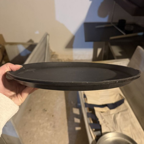 Serving trays used, set of 6, including one Trojka, 2 medium black, 3 large black