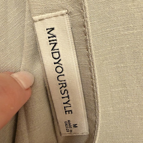 Mindyourstyle Mini Dress like new, summer with belt, gray beige