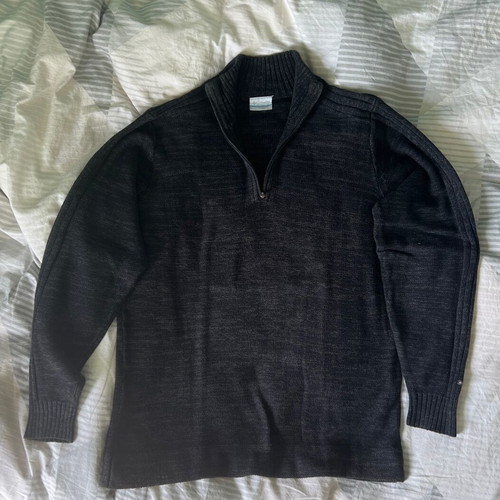 Columbia sweater half zip dark grey medium 100% cotton like new