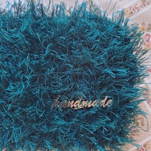 Exclusive handmade fur clutch bag new, emerald color