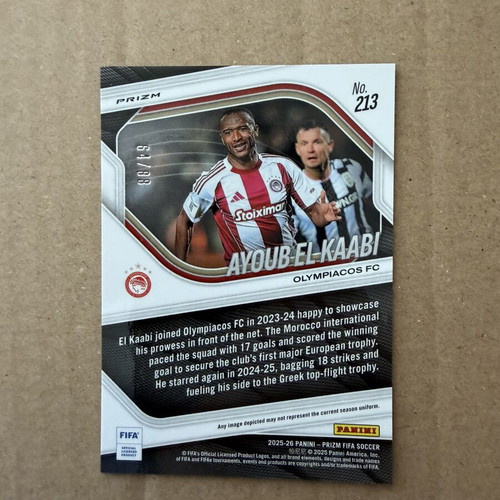 2025-26 Panini FIFA Prizm Ayoub El Kaabi card, like new, Olympiacos